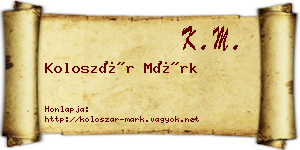 Koloszár Márk névjegykártya