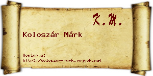 Koloszár Márk névjegykártya
