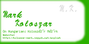 mark koloszar business card